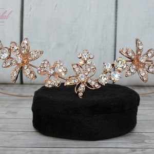 FAST Shipping!!! Rose Gold Swarovski Tiara, Crystal Sparkle Wedding Tiara, Bridal Sweet 16 Crown, Princess Sweet 16 Quinceañera XV Años