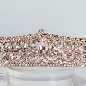 SCHNELLER VERSAND!!! Rose Gold Runde Krone, königliche Krone, volle Krone, Tiara, Festzugkrone, Krone, Kristallkrone, Festzug
