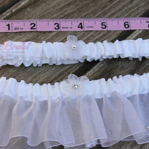 FAST Shipping Beautiful White Wedding Garter Set, Bridal Garter Set, Rhinestones Garter, White Garter Set, Toss Garter, Tossing Garter image 3