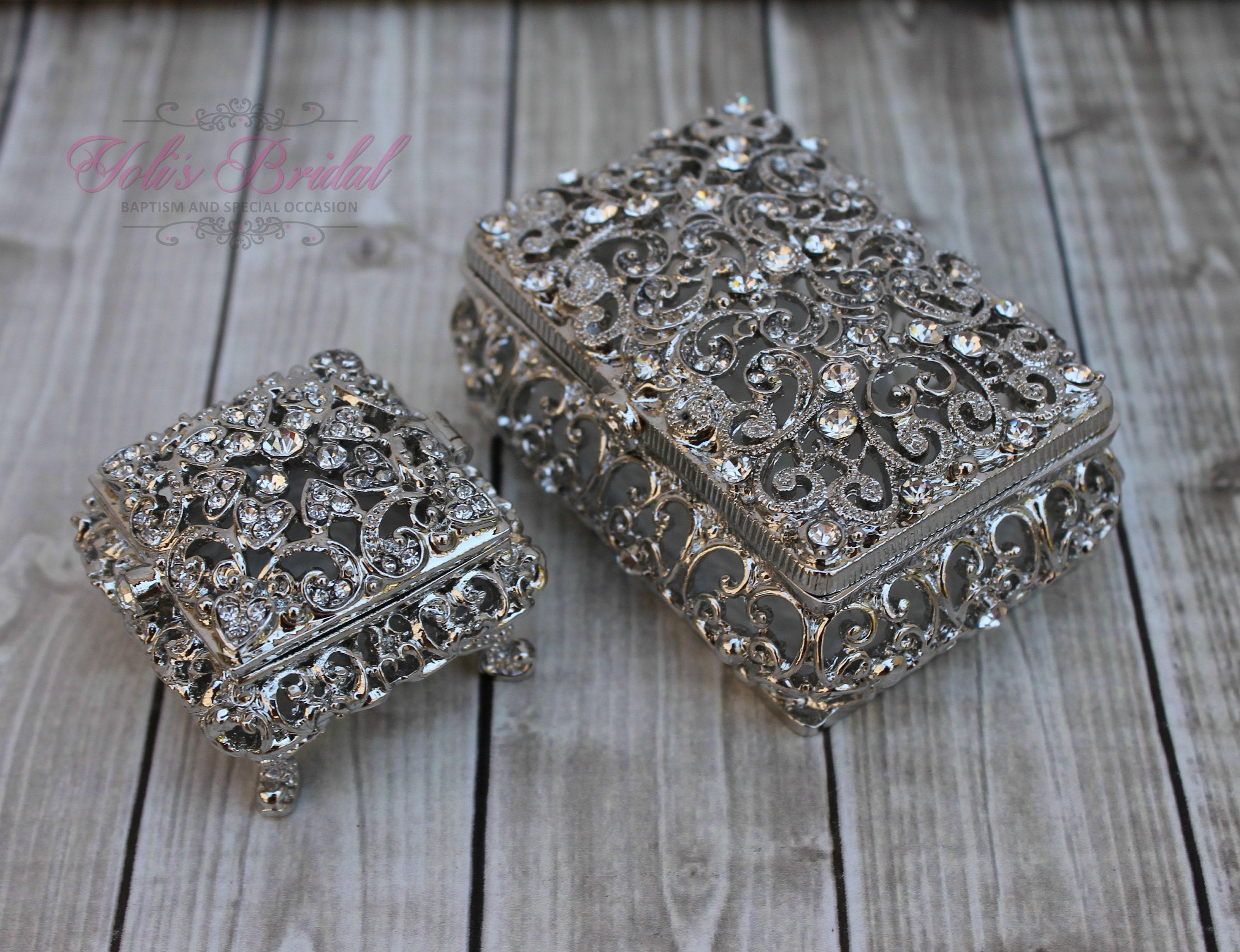 Arras Rings FAST SHIPPING!! Arras and Ring Box Set, Beautiful Swarovski Crystal ...