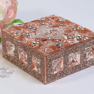 Rose Gold Wedding Box, Lasso Box, Crystal Box, Treasure Chest, Wedding Gift, Wedding Lasso, Mother&#39;s Day Gift, Anniversary