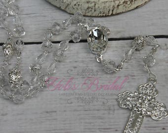 FAST SHIPPING!! Handcrafted Beautiful Wedding Silver Rosary, Wedding Rosary, Rosary Wedding Gift