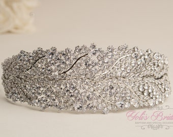 FAST Shipping!!! Silver Zirconia Tiara, Cristal Tiara ,Wedding Tiara ,Crown, Princess Tiara, Quinceañera, Cristal Headpiece.