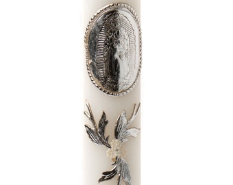 FAST SHIPPING!! Beautiful Our lady of Guadalupe Candle for any occasion, Christening Candle, Baptism Candle, Communion Candle, Confirmation