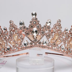 FAST SHIPPING!!! Rose Gold Sparkling Tiara, Rose Gold Crystal Tiara, Wedding Tiara, Crown, Princess Tiara, Quinceañera, Sweet 16 Tiara XV