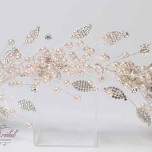 FAST SHIPPING!!! Silver Headband, Bridesmaid Silver Headband, Wedding Headband, Crystal Headband, Pearl Headband, Silver Headband