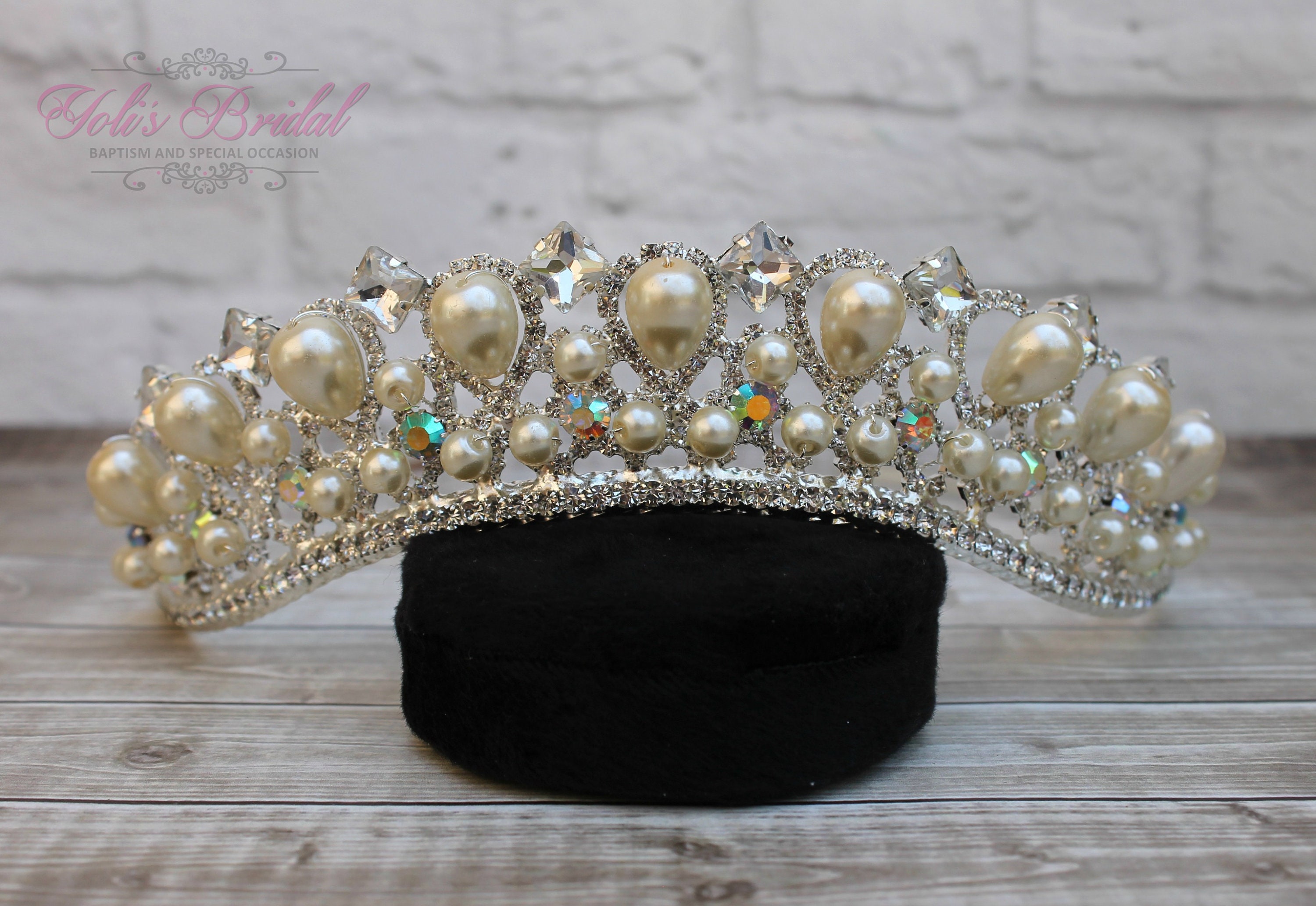 Sparkling Crystal Tiara NWT Champagne bubbles bridal tiara - Style #2508 main image 2