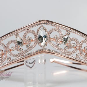 FAST Shipping! Beautiful Rose Gold Tiara, XV Tiara, Crystal Crown, Sweet 16, Quinceañera, Rose Gold Tiara, Communion, Bride Rose Gold Tiara