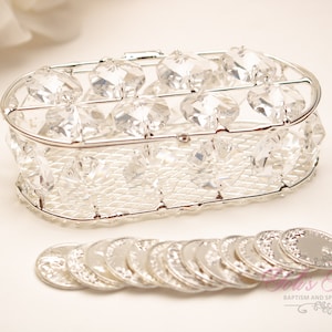 FAST SHIPPING!! Silver Wedding Unity Coins, Wedding Arras,  Wedding Coins, Ring Box, Wedding Gift.