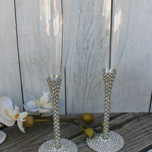 FAST SHIPPING Silver Swarovski Crystal Wedding toast Set image 6