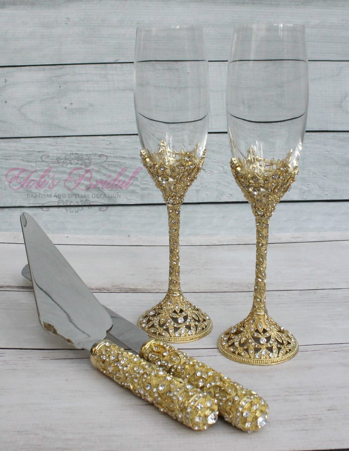 Swarovski Crystal Wedding toast Set Champagne Glasses Etsy