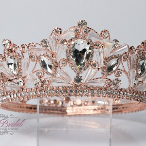 FAST SHIPPING!!! Beautiful Sparkling Rose Gold, Bridal Full Round Crown, Wedding Crown, Crystal Crown, Sweet 16 Quinceañera