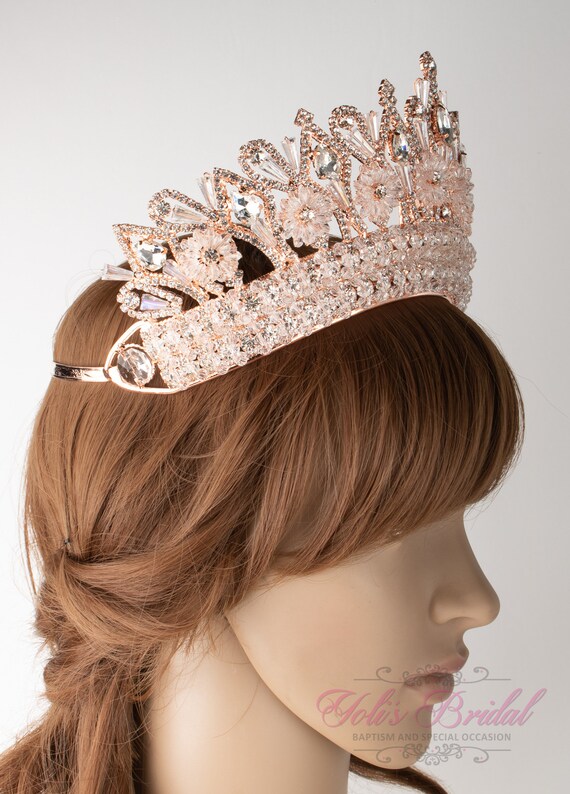 Floor-Length Rose Gold Dress with Tulle Skirt