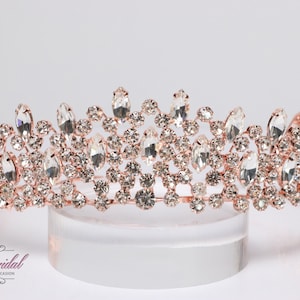 FAST SHIPPING!!! Rose Gold Sparkling Tiara, Rose Gold Crystal Tiara, Wedding Tiara, Crown, Princess Tiara, Quinceañera, Sweet 16 Tiara XV