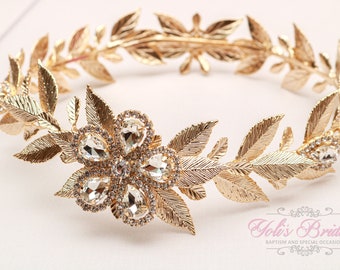 FAST Shipping!!! Gold Bridal Halo, Bridal Wreath, Bridal Headband, Wedding Headband, Bride Tiara, Rhinestone Halo, Crystal Wreath