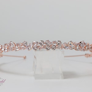 FAST SHIPPING!! Rose Gold Headband, Bridesmaid Rose Gold Zirconia Headband, Crystal Headband, Zirconia Headband, Rose Gold Zirconia Headband