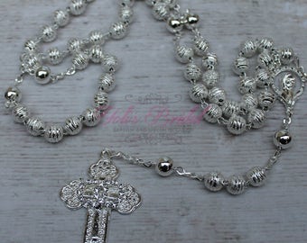 SALE*SALE!! Handcrafted Beautiful Wedding Silver Rosary, Wedding Rosary, Rosary Wedding Gift