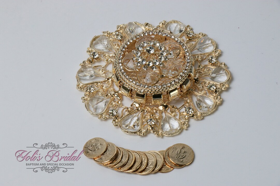 Arras Rings FAST SHIPPING!! Wedding Arras, Beautiful Sparkling Gold Arras, Crystal ...