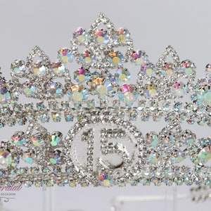 FAST SHIPPING! Silver Sparkling Tiara, Crystal Tiara, Quinceañera Tiara, Crown, Princess Tiara, Quinceañera, Quinceañera Crown