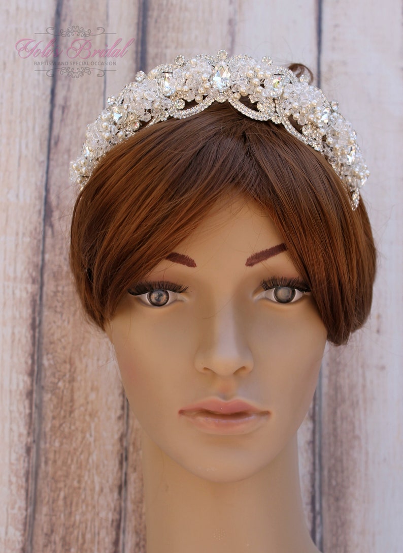 ENVÍO RÁPIDO Tiara de Bodas de Plata con Perlas Tiara Etsy España