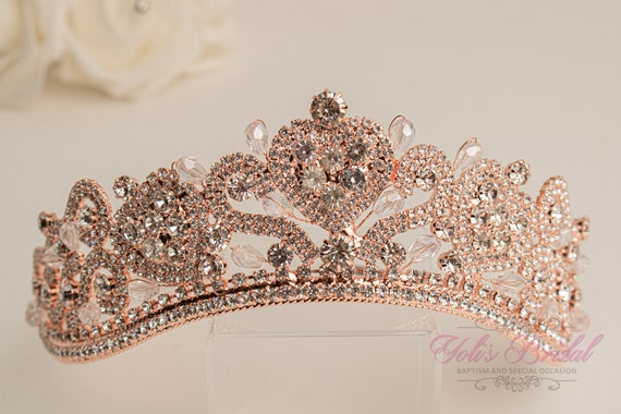 New!! Stunningly gorgeous Rose Gold Tiara FAST SHIPPING!!! Rose Gold Girl Tiara, Gorgeous Rose Gold  main image 2