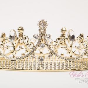 SCHNELLER VERSAND! Gold funkelnde Tiara, Kristall-Tiara, Hochzeit-Tiara, Krone, Prinzessin-Tiara, QuinceaÝera, Sweet 16 Tiara, Braut-Tiara