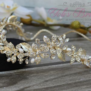 FAST SHIPPING!! Gold Swarovski Bridal Halo, Bridal Wreath, Bridal Hair Comb, Swarovski  Hair Comb, Crystal Hair Comb, Swarovski Hairband
