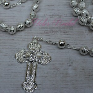 SALESALE Handcrafted Beautiful Wedding Silver Rosary, Wedding Rosary, Rosary Wedding Gift image 2