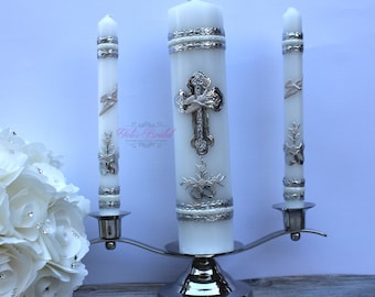 Wedding Unity Candle Set with or without the Candle Holder