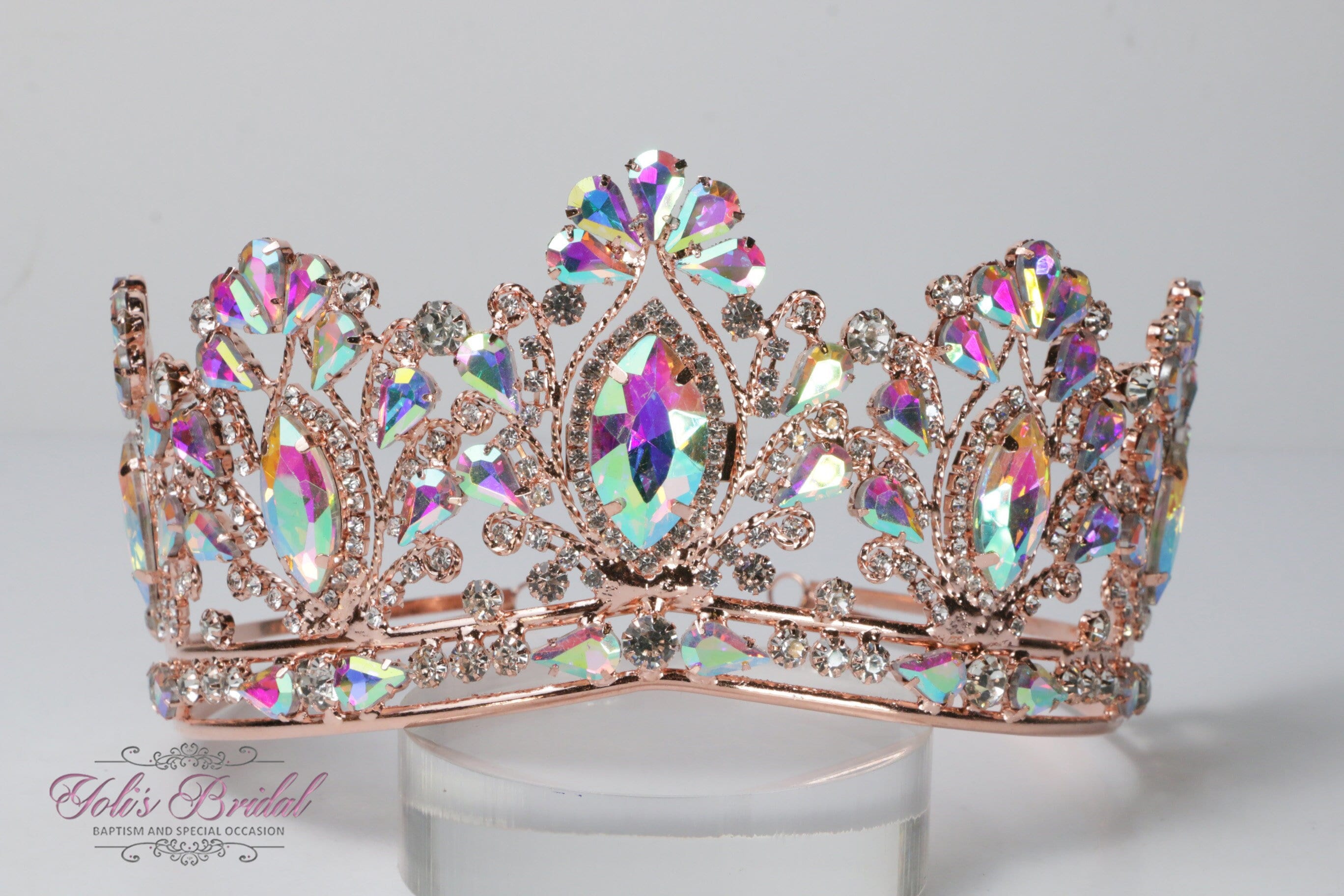 FAST Shipping! Rose Gold Refined Tiara Adorned With AB  display picture 1
