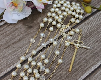 FAST SHIPPING!!! Beautiful Silver or Gold Wedding Lasso with Pearls,  Pearl Wedding Lazo, Lazo para Boda de Perlas, Christian Wedding Lasso