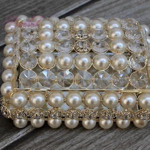 NEW!! Beautiful Crystal and Pearl Box, Wedding Lasso Box, Wedding Jewelry Box, Wedding Arras, Jewelry Box, Wedding Gift, Anniversary Gift