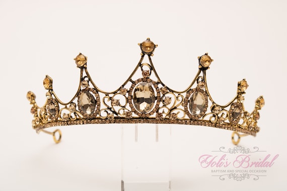 FAST Shipping!!! Antique Gold Swarovski Tiara, Wedding Tiara 