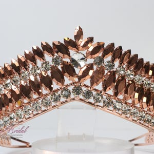 FAST Shipping! Beautiful Rose Gold Tiara, Wedding Crown, Crystal Crown, Sweet 16, Quinceañera, Rose Gold Tiara, Rose Crown, Beauty Pageant