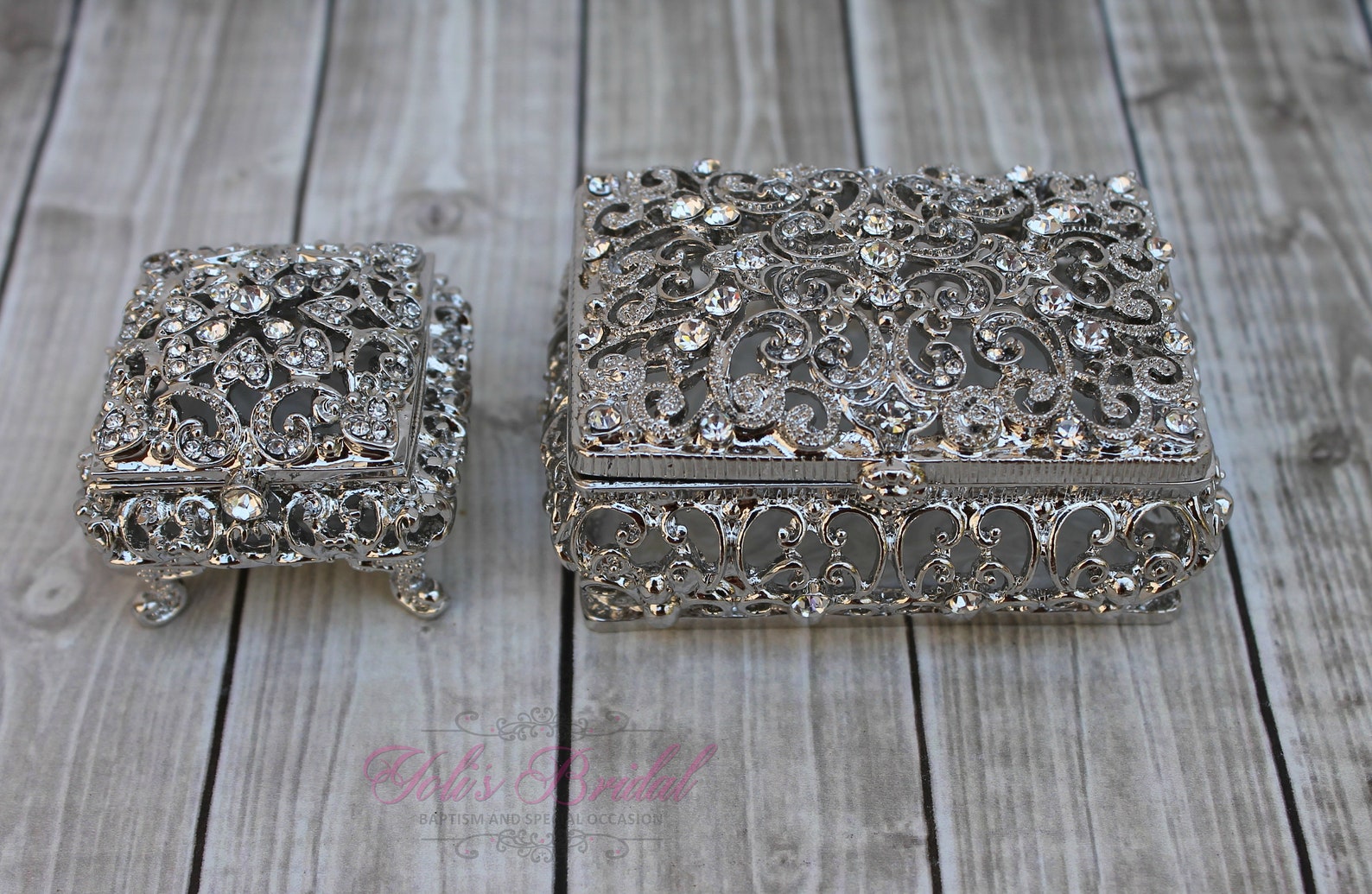 Arras Rings FAST SHIPPING!! Arras and Ring Box Set, Beautiful Swarovski Crystal ...