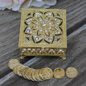 NEW Beautiful Swarovski Crystal Box, Wedding Ring Box, Wedding Arras, Unity Coins, Ring Box, Wedding gift, Anniversary Gift, Arras de boda image 5