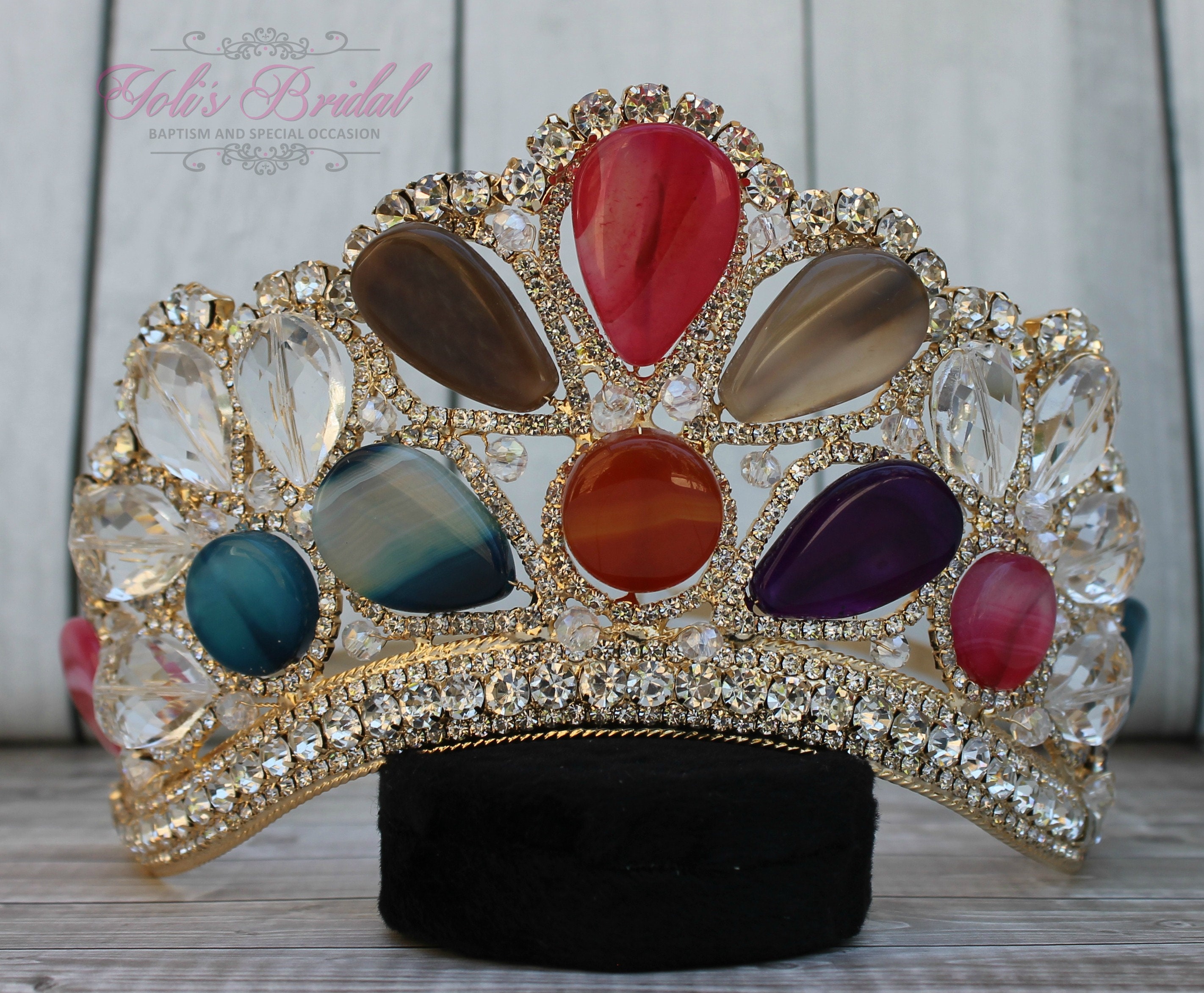 SALE*SALE*!! Multicolor Gold Tiara, Charro Tiara  display picture 3