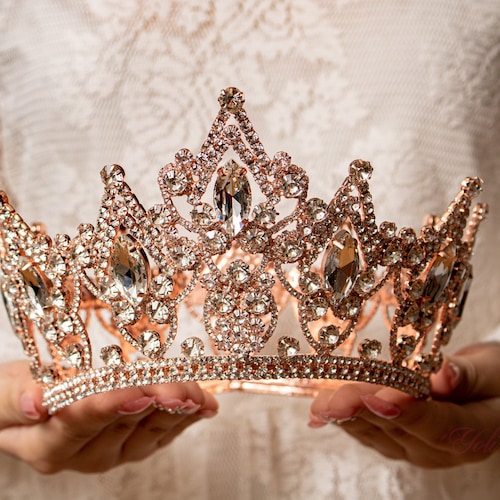 Fast Shipping!! Rose Gold Crown, Vintage Crown, Round Crown  display picture 3