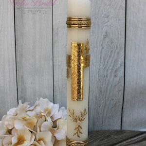 FAST SHIPPING!! Beautiful Gold Candle for any occasion, Wedding Candle, Christening Candle, Baptism Candle, Communion Candle, Confirmation