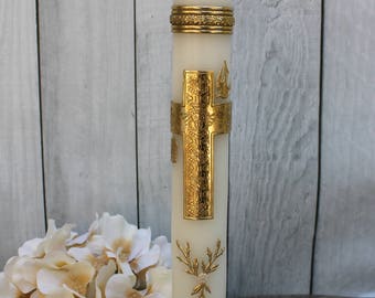 FAST SHIPPING!! Beautiful Gold Candle for any occasion, Wedding Candle, Christening Candle, Baptism Candle, Communion Candle, Confirmation