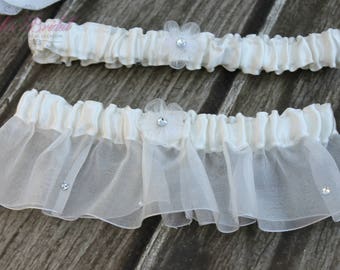 FAST Shipping!!!!  Beautiful Ivory Wedding Garter Set, Bridal Garter Set, Rhinestones Garter, Ivory Garter Set, Toss Garter, Tossing Garter