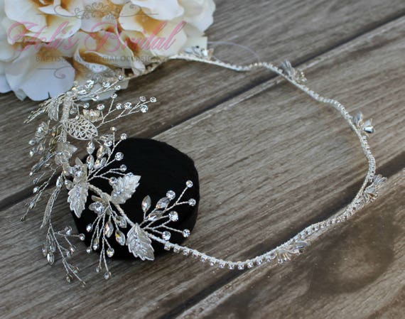 Never Used Bridal Swarovski Hair Halo Crystal bridal headband - Champagne bubbles crystal halo  main image 3