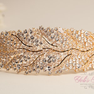 FAST Shipping!!! Gold Zirconia Tiara, Cristal Tiara ,Wedding Tiara ,Crown, Princess Tiara, Quinceañera, Cristal Headpiece.