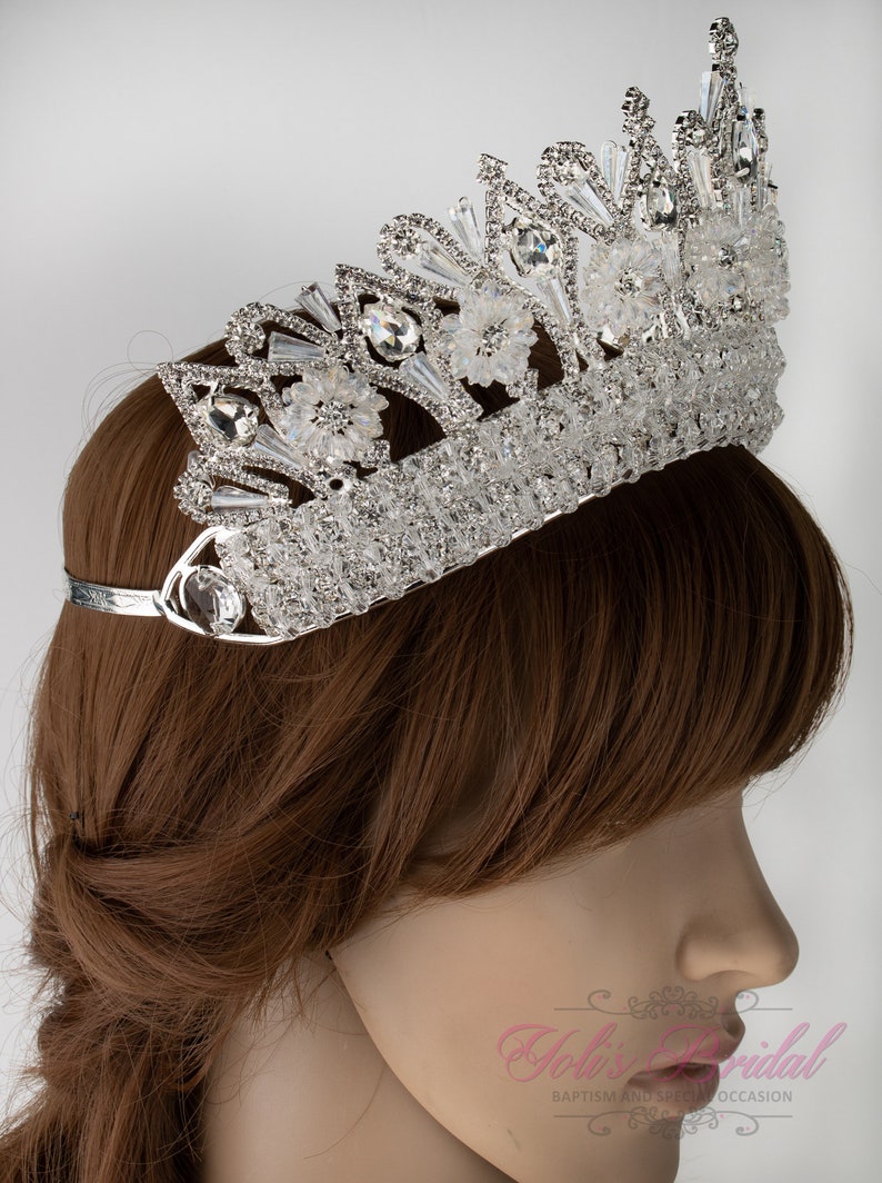 FAST SHIPPING Silver Tall Tiara Royal Crown Bridal Crown Etsy