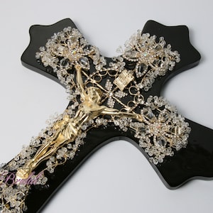 FAST Shipping!!! Gold Cross, Gorgeous Bridal Cross, Marriage Cross, Wedding Gift, Anniversary Gift, Crystals and Rhinestones Cross