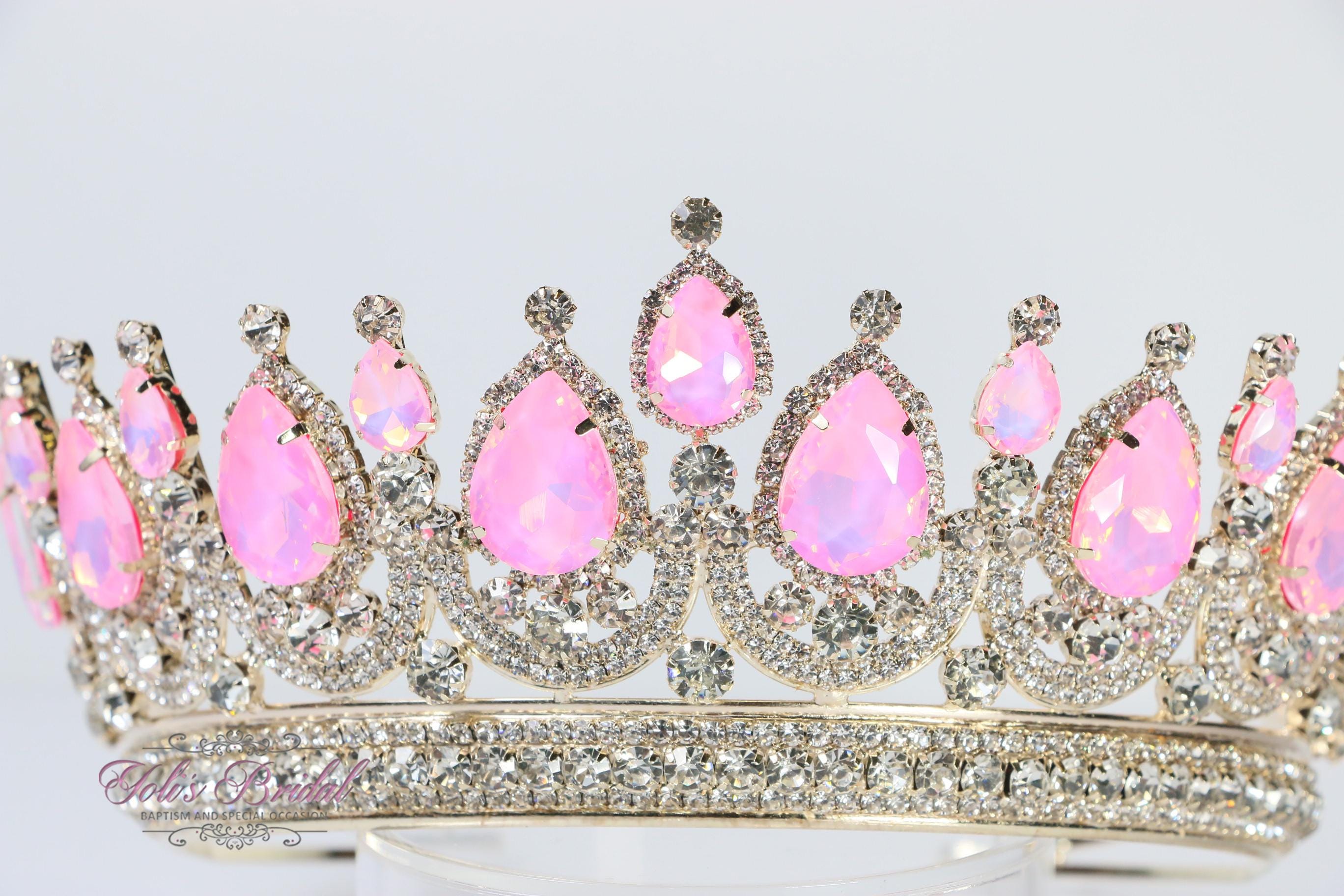 1642 6 pcs Pink Princess Crown - Crystal Tiaras Elegant Rhinestone Royal Amazon.com: Feltent Queen Crown Princess Tiara for Women  main image 2