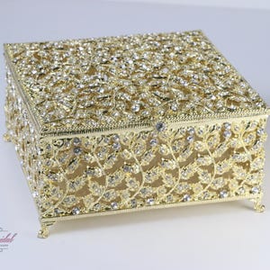Fast Shipping!! Gold Beautiful Swarovski Crystal Box, Wedding Lasso Box, Wedding Jewelry Box, Wedding Arras, Lasso Box, Wedding Lasso