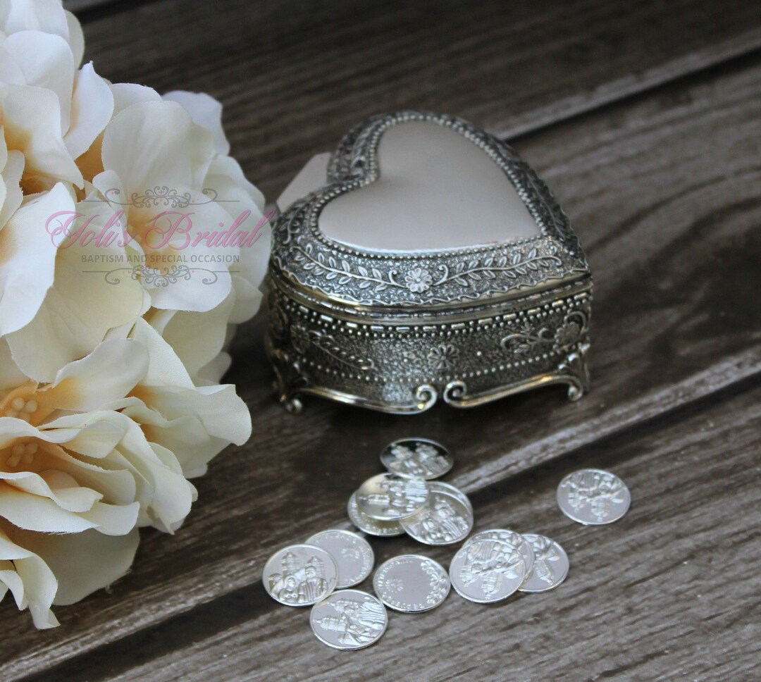 Gold Heart Arras De Boda Wedding Unity Coins – 13 Coins, Cute & Golden