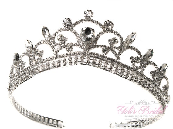 Silver Crystal Bridal Tiara - Clear Rhinestone Wedding Crown Amazon.com : Bridal Pageant Rhinestone Crystal Prom Wedding  main image 3