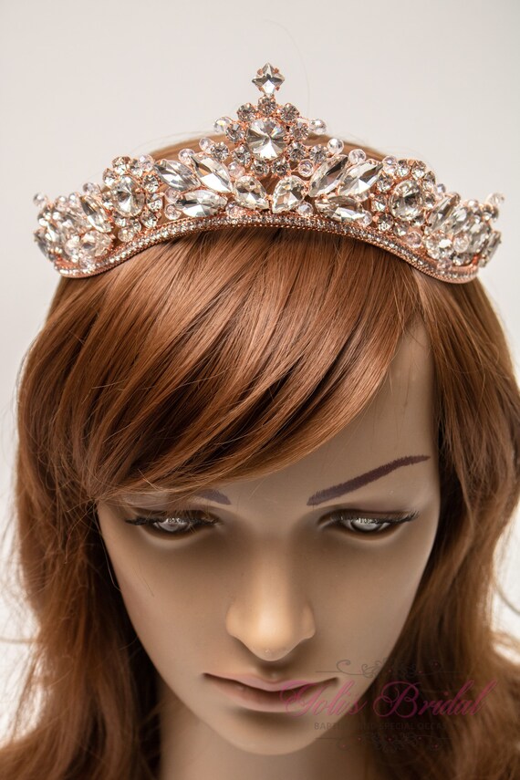 FAST SHIPPING! Rose Gold Sparkling Tiara, Crystal… - image 4